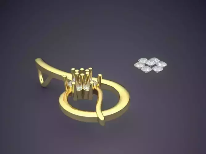 Pendant gold with diamonds