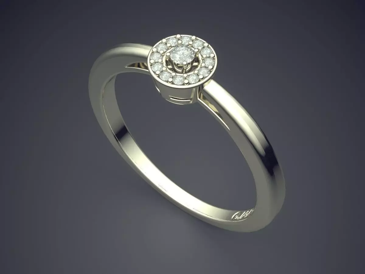 Ring With Diamonds Gjart A-94 3D print model_1