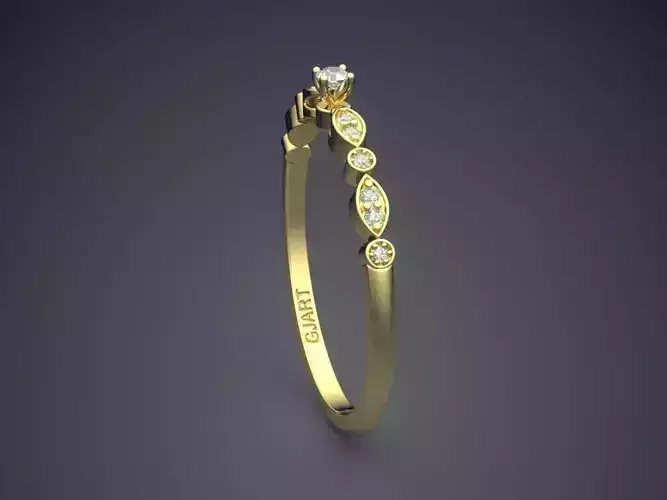 Detailed Ring With Diamonds Gjart A-89