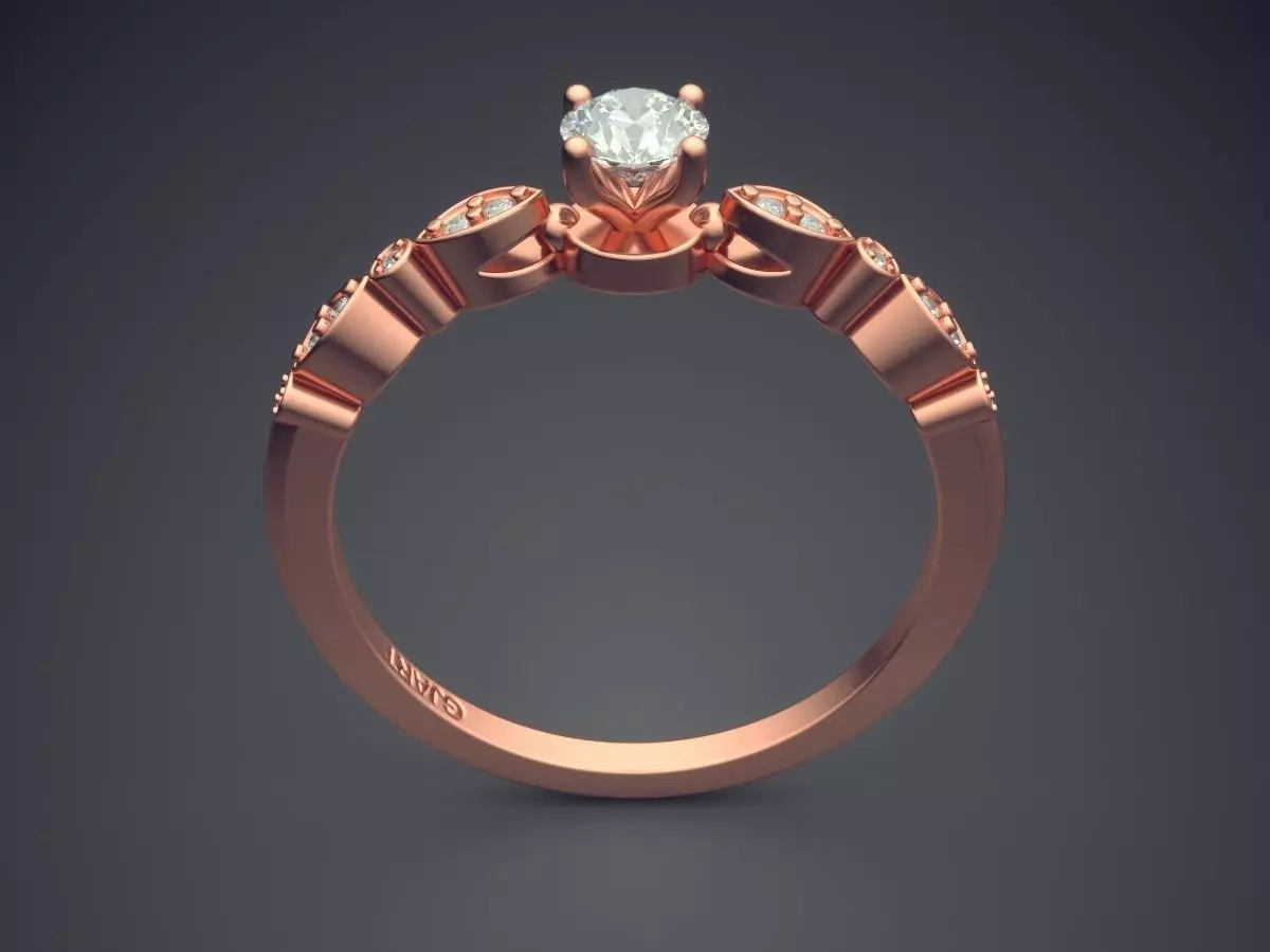 Detailed Ring With Diamonds Gjart A-88 3D print model_2