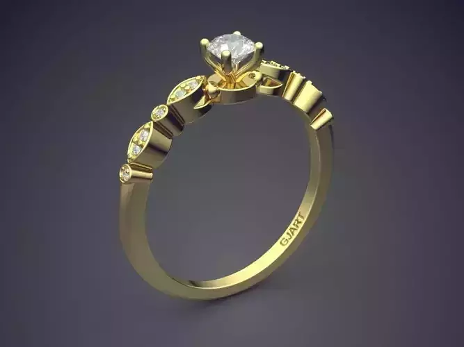 Detailed Ring With Diamonds Gjart A-88