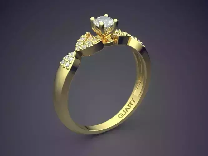 Detailed Ring With Diamonds Gjart A-85 3D print model