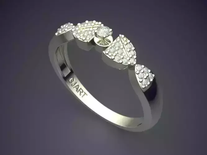 Detailed Ring With Diamonds Gjart A-84