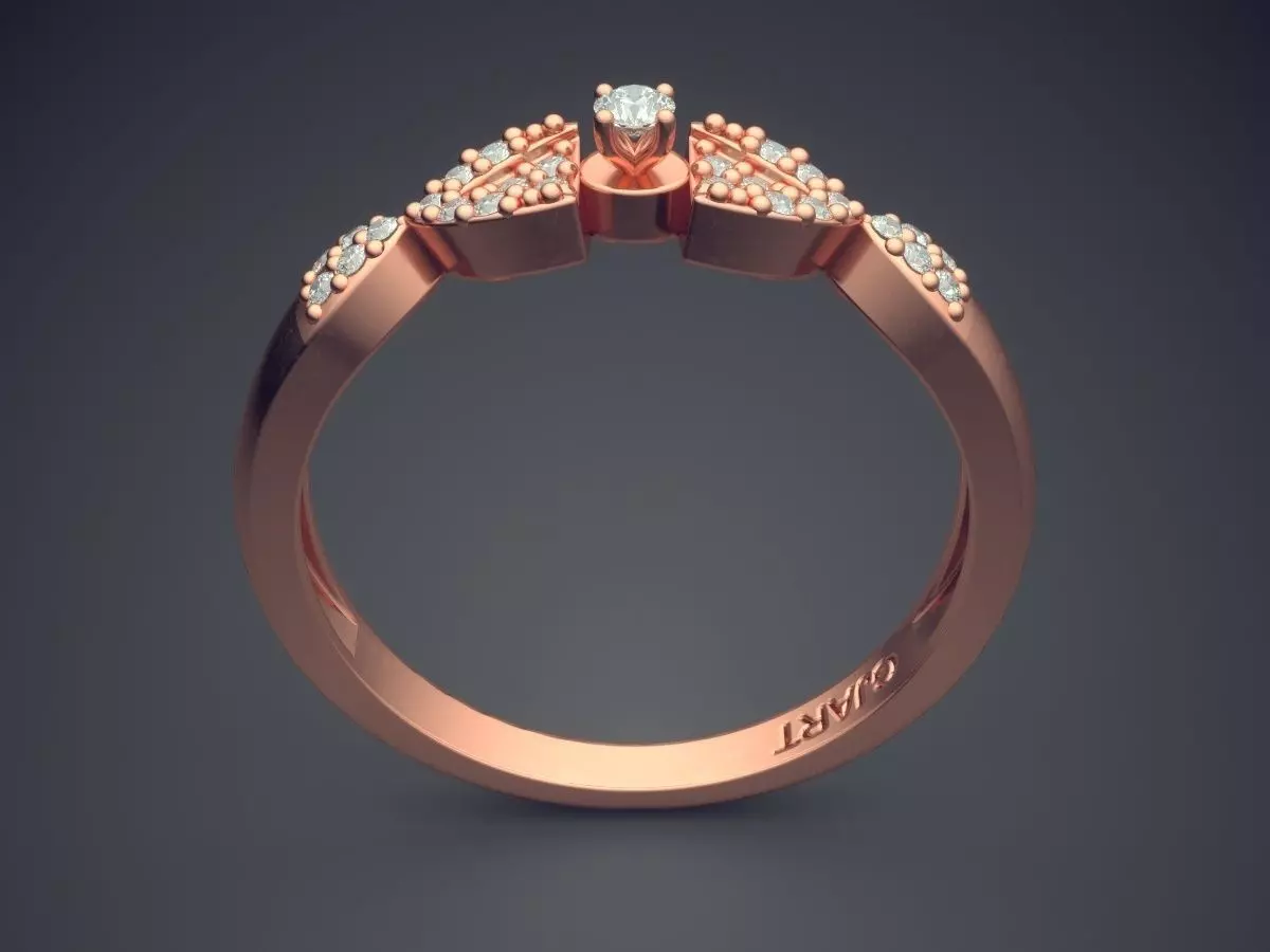 Detailed Ring With Diamonds Gjart A-84 3D print model_2