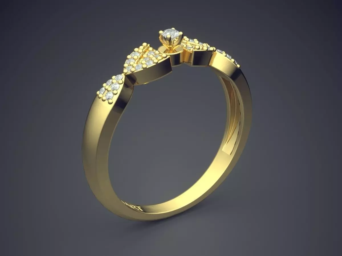 Detailed Ring With Diamonds Gjart A-84 3D print model_0