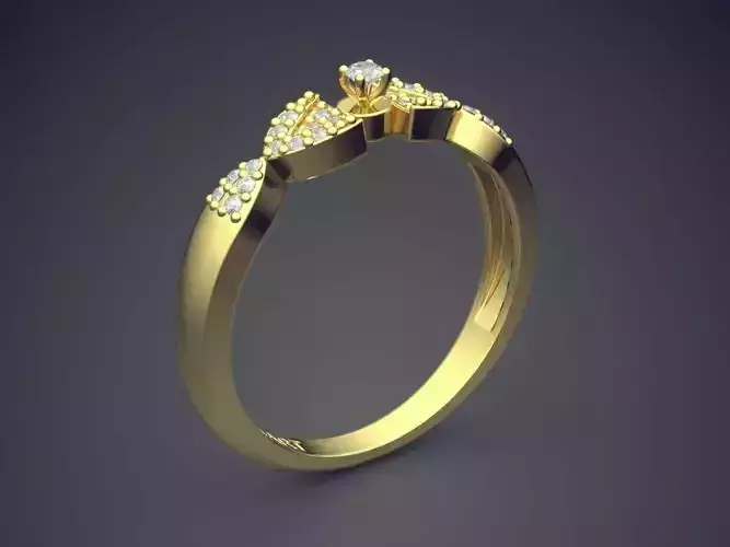 Detailed Ring With Diamonds Gjart A-84 3D print model