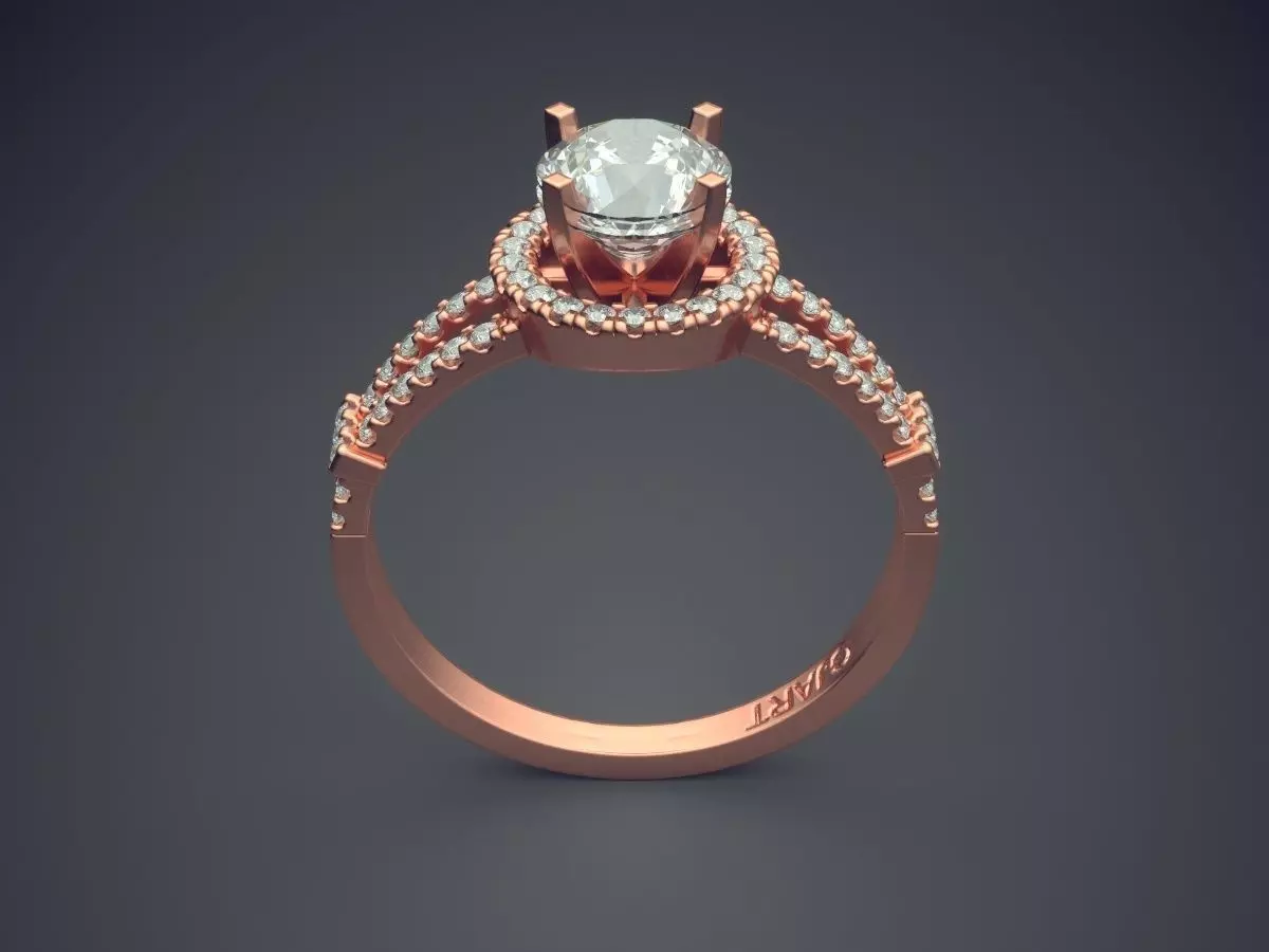 Ring With Diamonds Gjart A-81 3D print model_2