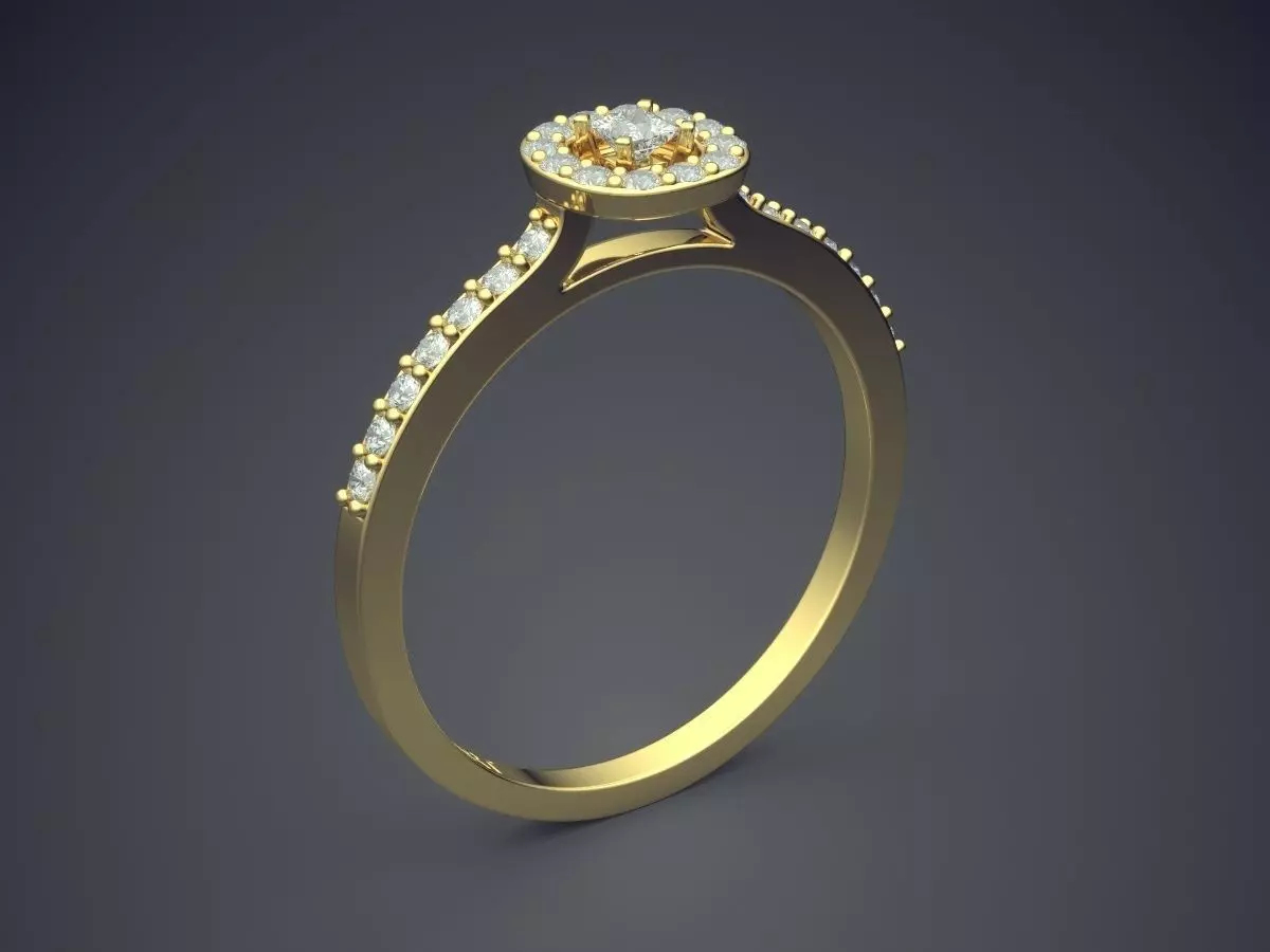 Ring With Diamonds Gjart A-80 3D print model_0