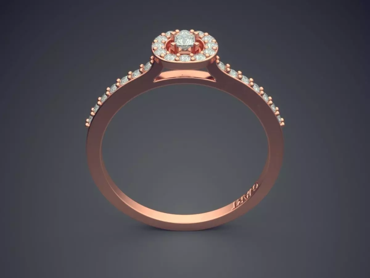 Ring With Diamonds Gjart A-80 3D print model_2