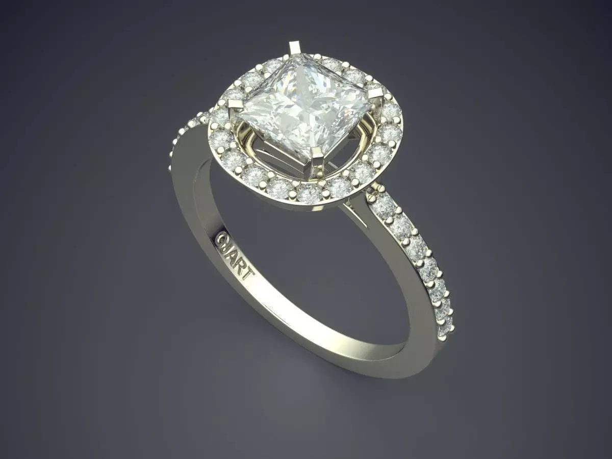 Ring With Diamonds Gjart A-78 3D print model_1