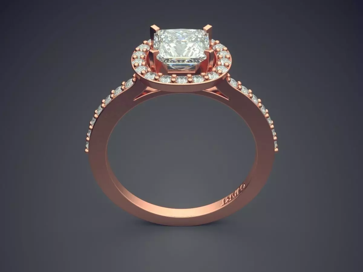 Ring With Diamonds Gjart A-78 3D print model_2