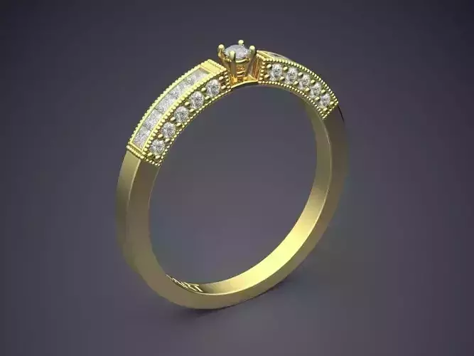 Detailed Ring With Diamonds Gjart A-76 3D print model