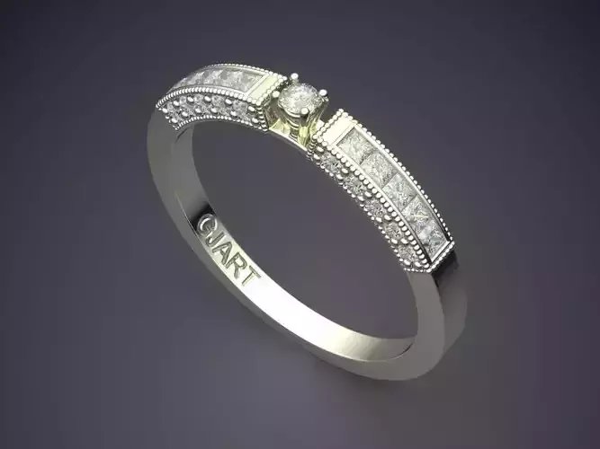 Detailed Ring With Diamonds Gjart A-76