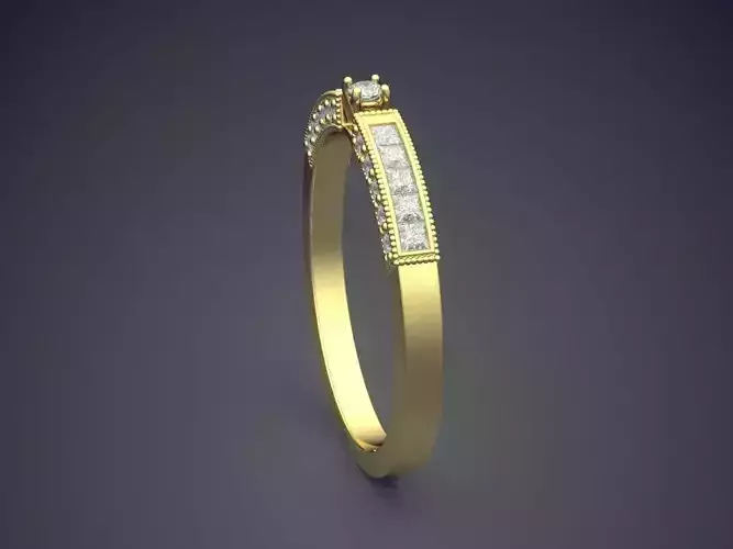 Detailed Ring With Diamonds Gjart A-76