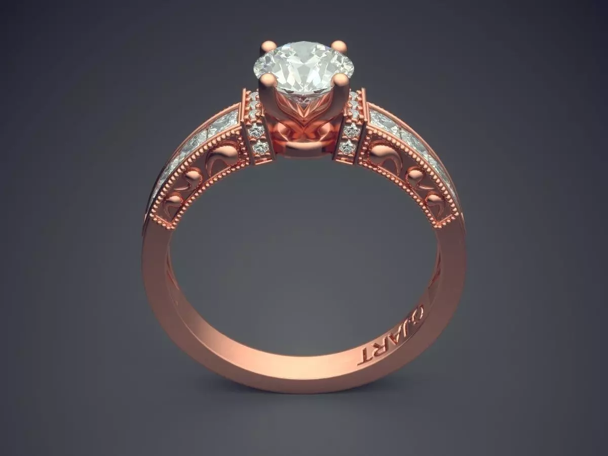 Detailed Ring With Diamonds Gjart A-74 3D print model_2