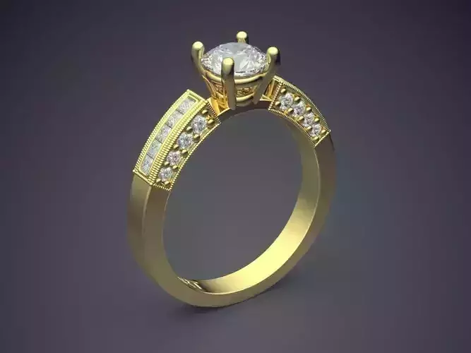 Detailed Ring With Diamonds Gjart A-77