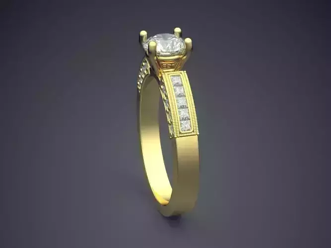 Detailed Ring With Diamonds Gjart A-77