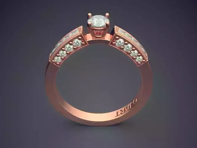 Detailed Ring With Diamonds A-75