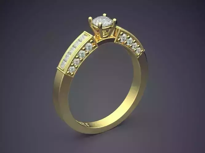 Detailed Ring With Diamonds A-75