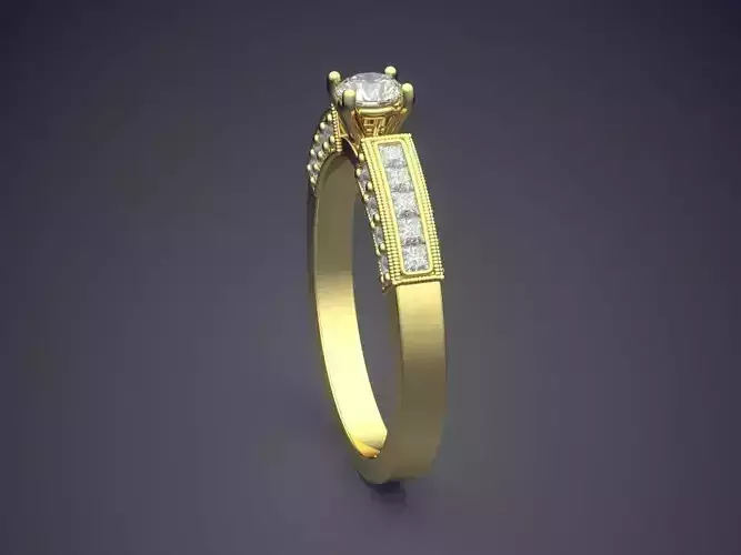 Detailed Ring With Diamonds A-75