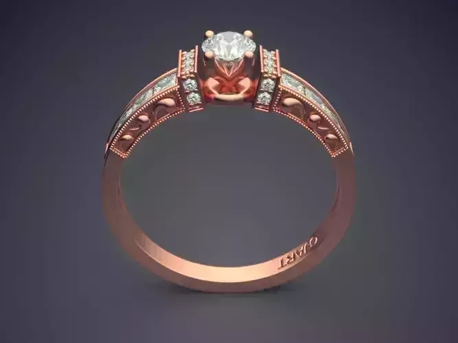 Detailed Ring With Diamonds Gjart A-73