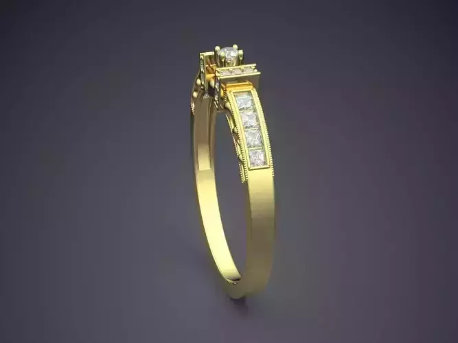 Detailed Ring With Diamonds Gjart A-72