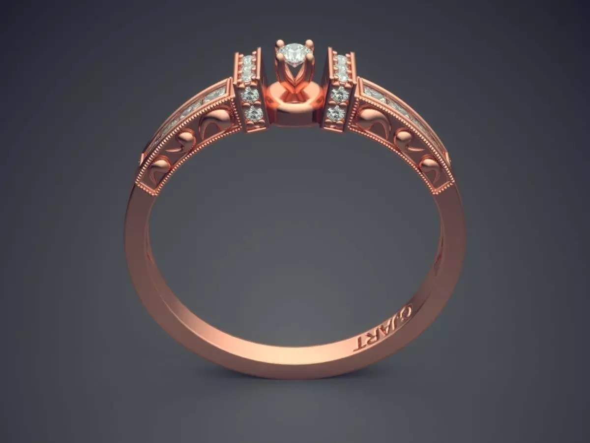 Detailed Ring With Diamonds Gjart A-72 3D print model_2