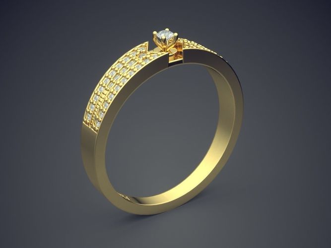 Ring With Diamonds Gjart A-71 3D print model