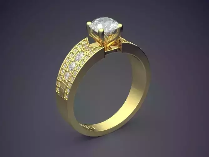 Ring With Diamonds Gjart A-69 3D print model