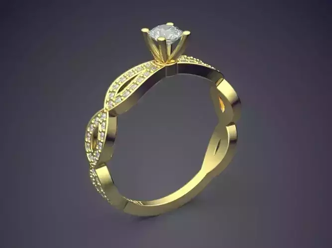 Unique Ring With Gem Gjart A-65 3D print model