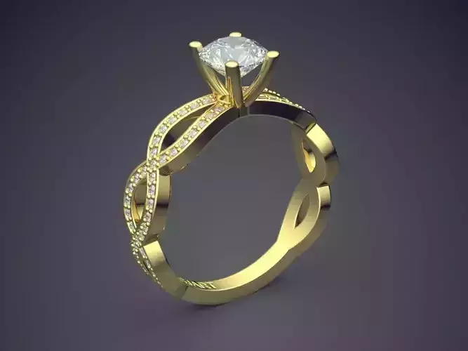 Unique Ring With Gem Gjart A-64 3D print model