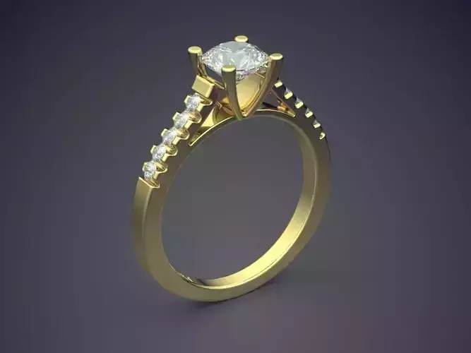 Ring With Gem Gjart A-61 3D print model