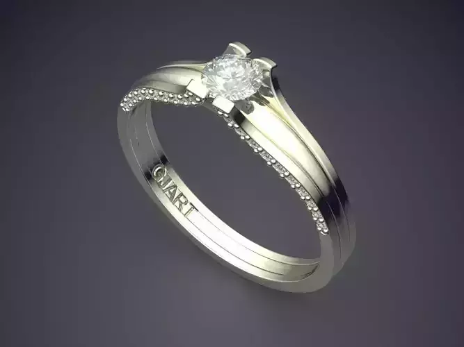 Curved Ring With Diamonds Gjart A-60