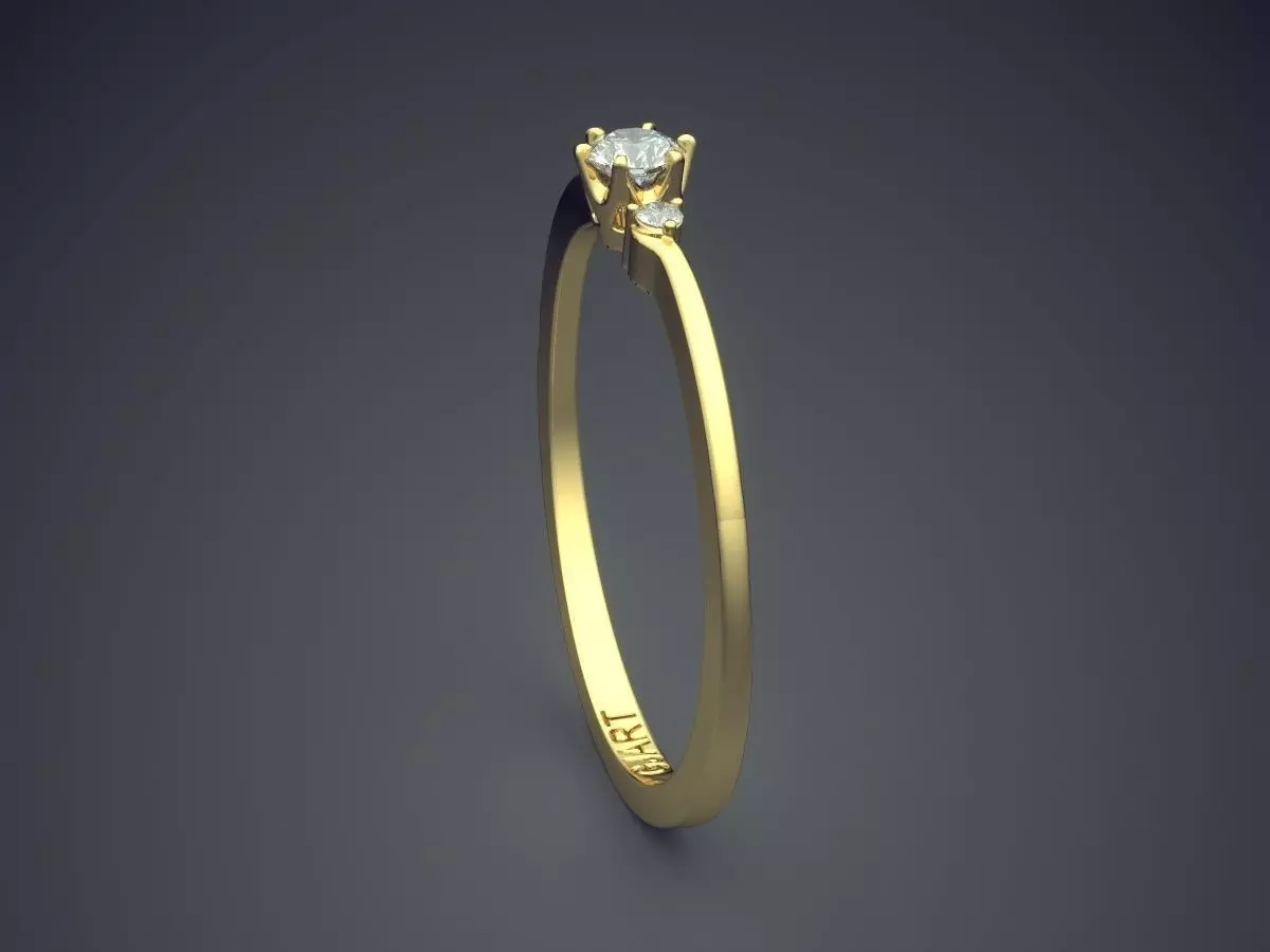 Ring With Tiny Diamonds Gjart A-591 3D print model_3