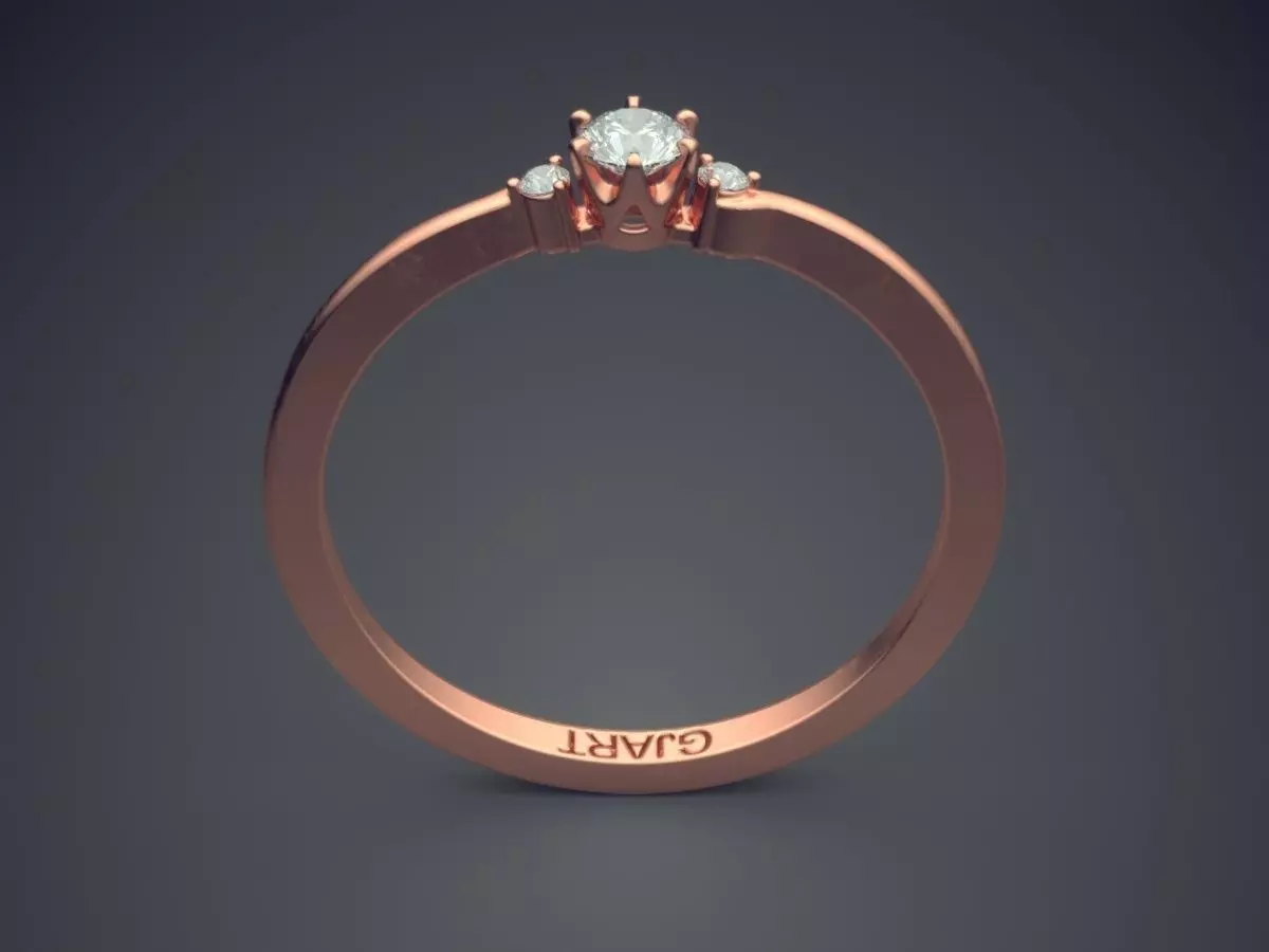 Ring With Tiny Diamonds Gjart A-591 3D print model_2
