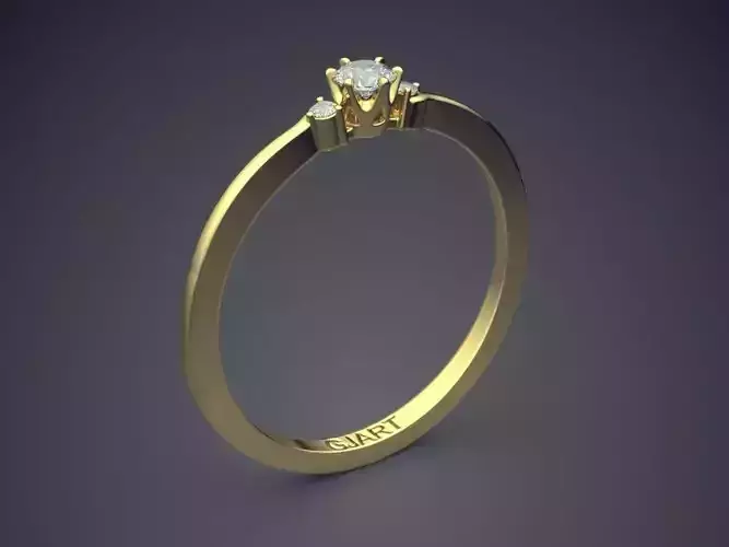 Ring With Tiny Diamonds Gjart A-591 3D print model