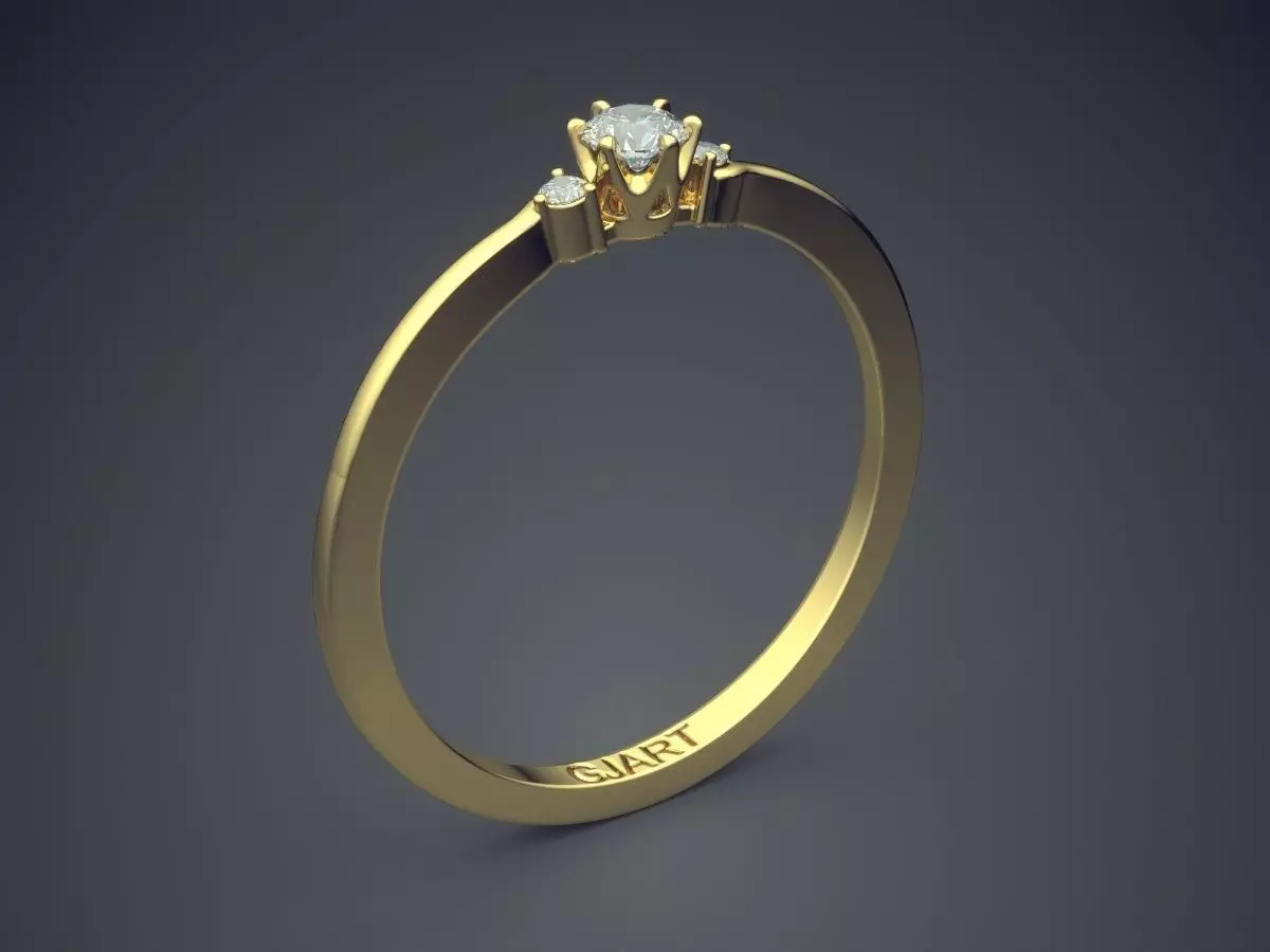 Ring With Tiny Diamonds Gjart A-591 3D print model_0