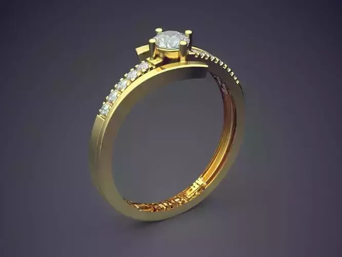 Ring With Diamonds Gjart A-587 3D print model