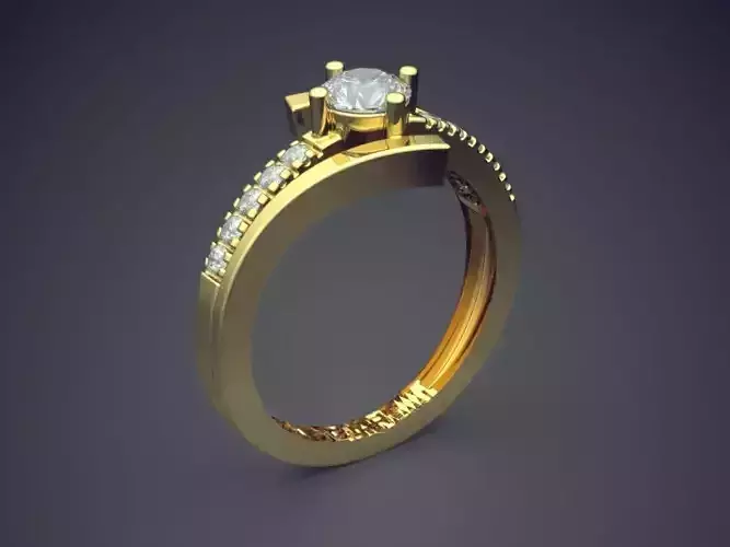 Ring With Diamonds Gjart A-586 3D print model