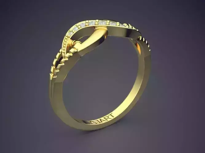 Infinity Shape Ring With Diamonds Gjart A-585 3D print model