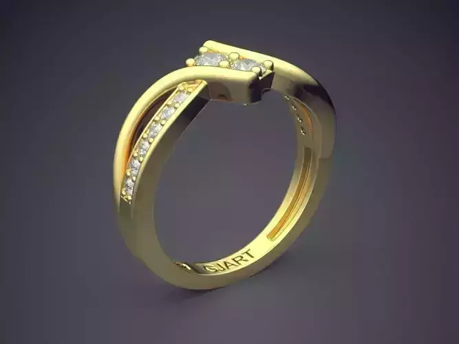 Ring With Diamonds Gjart A-580 3D print model