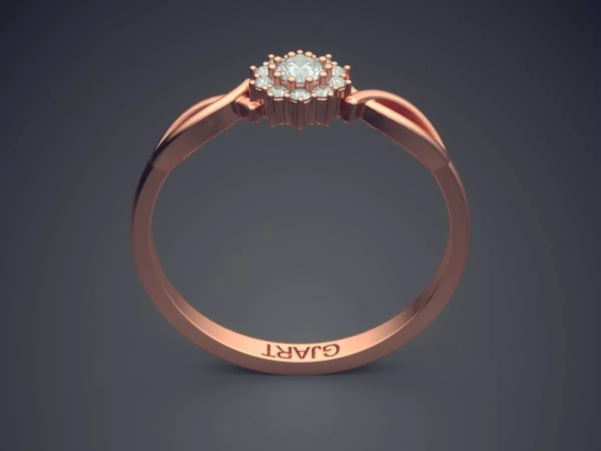 Ring With Diamonds Gjart A-579 3D print model_2