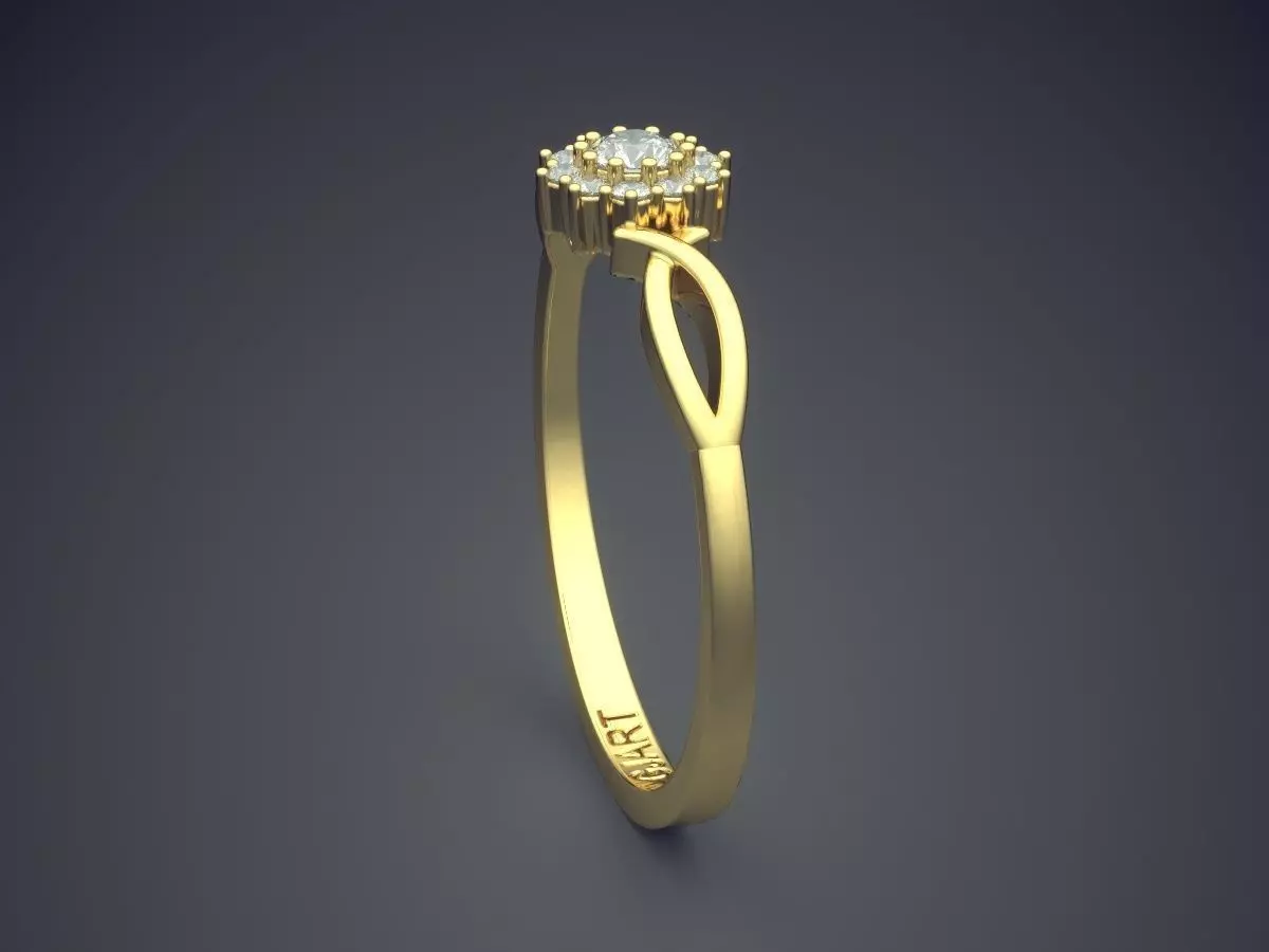 Ring With Diamonds Gjart A-579 3D print model_3