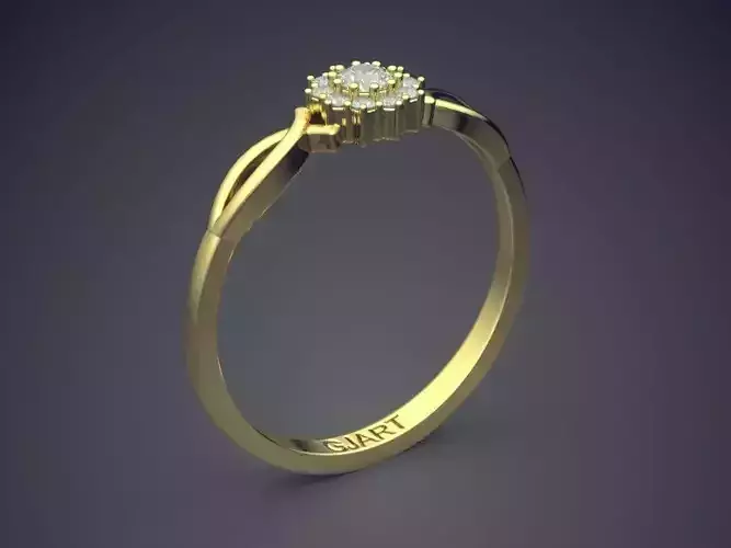 Ring With Diamonds Gjart A-579 3D print model