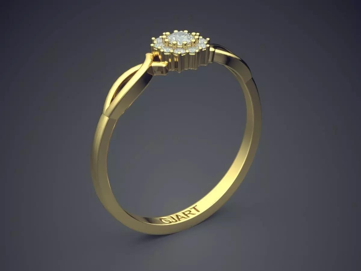 Ring With Diamonds Gjart A-579 3D print model_0