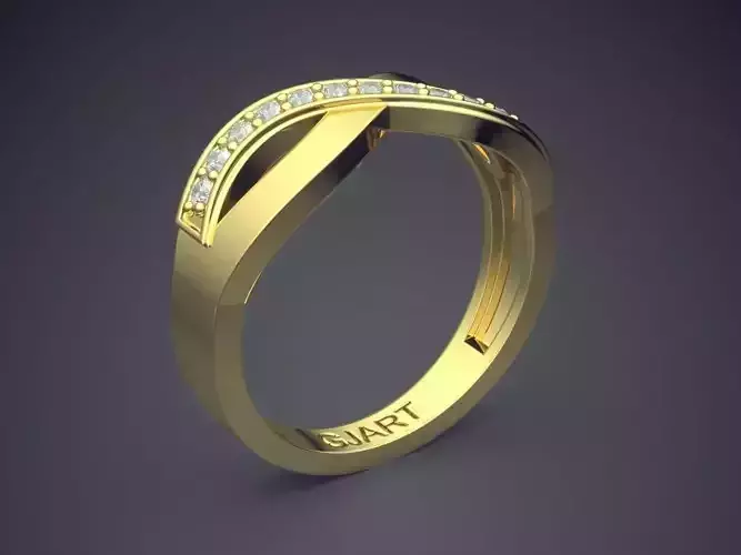 Infinity Shape Ring With Diamonds Gjart A-575 3D print model