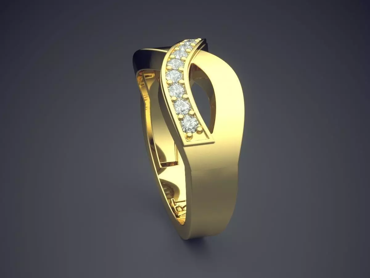 Infinity Shape Ring With Diamonds Gjart A-574 3D print model_3
