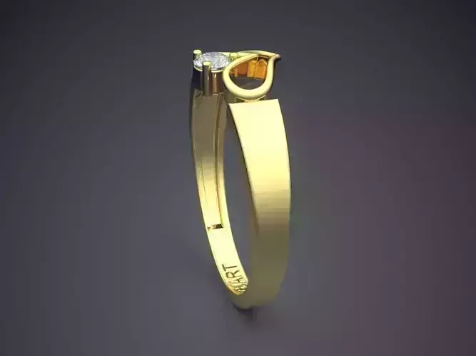 Unique Heart-shaped Ring With Diamond Gjart A-572