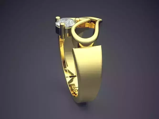 Unique Heart-shaped Ring With Diamond Gjart A-570