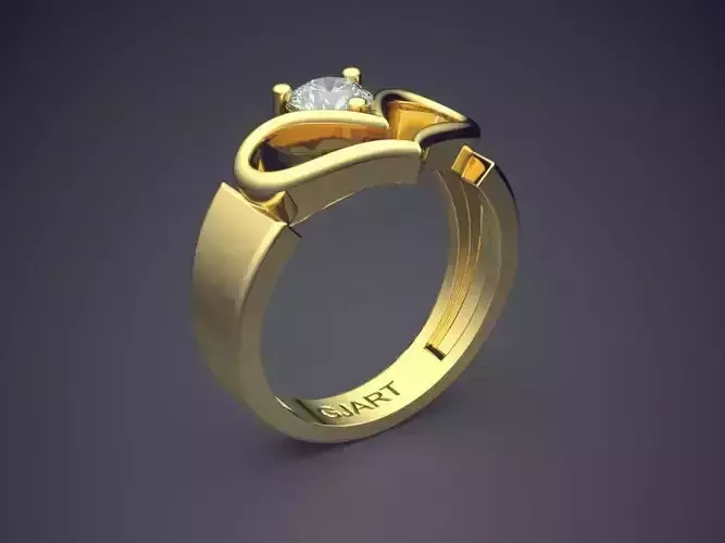 Unique Heart-shaped Ring With Diamond Gjart A-570